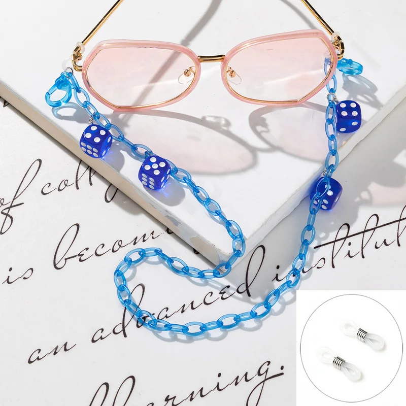 New Trendy Dice Colorful Acryl - Sunglass Retainer Cord 评论和价格