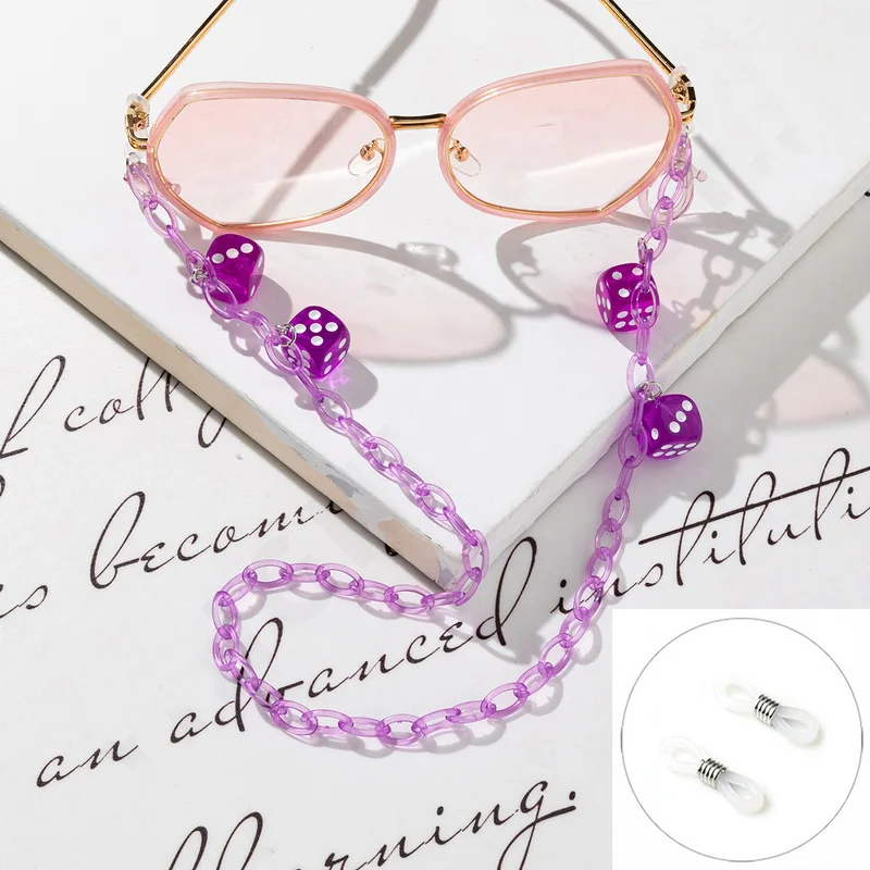 New Trendy Dice Colorful Acryl - Sunglass Retainer Cord 评论和价格