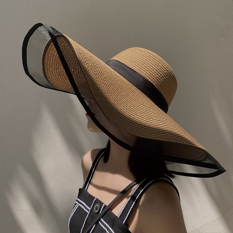 Women Sun Hat Big Eaves Waves  - Bucket Hat Straw 评论和价格