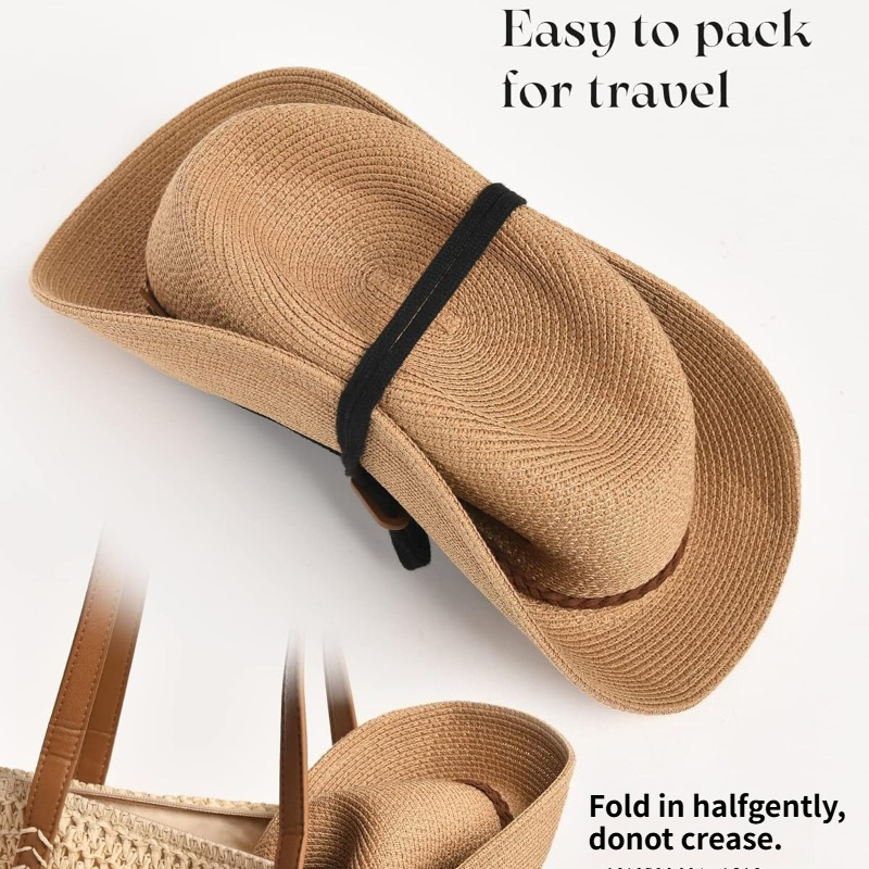 1pc Summer Straw Beach Sun Hat - Bucket Hat Straw 评论和价格