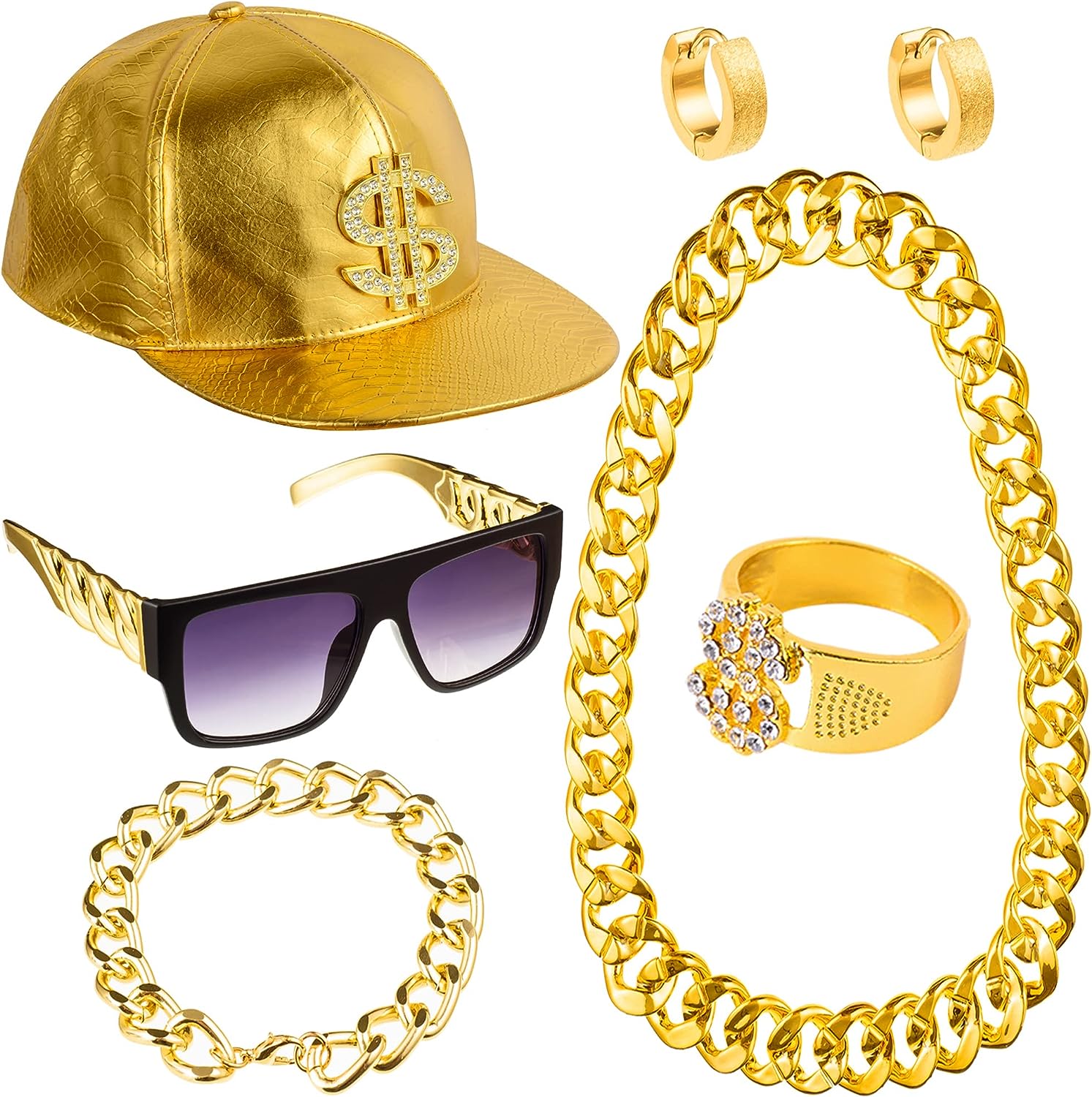 PESENAR 80s 90sHip Hop Costume - Sunglass Retainer Cord 评论和价格
